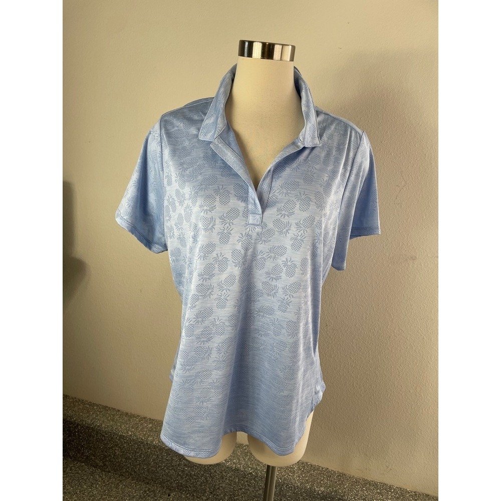 Tommy Bahama Womens XL IslandActive Pineapple Pointelle Knit Performance Top